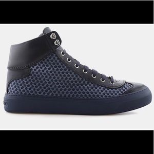 Jimmy Choo Men’s Blue Mini Stars High-Top Sneakers
